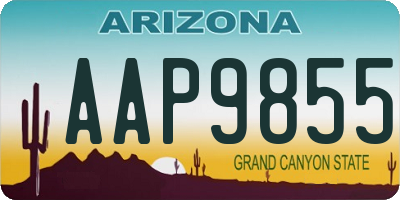 AZ license plate AAP9855