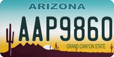 AZ license plate AAP9860