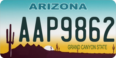 AZ license plate AAP9862