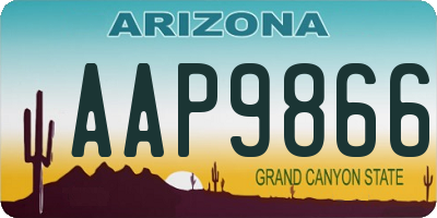 AZ license plate AAP9866