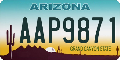AZ license plate AAP9871