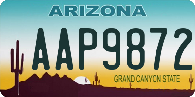 AZ license plate AAP9872