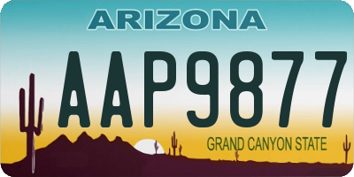 AZ license plate AAP9877