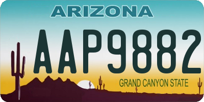 AZ license plate AAP9882