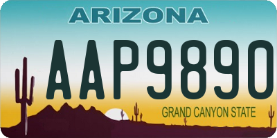 AZ license plate AAP9890