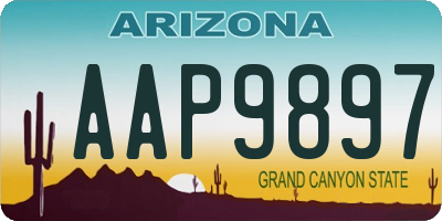 AZ license plate AAP9897