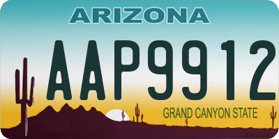 AZ license plate AAP9912