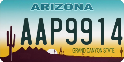 AZ license plate AAP9914