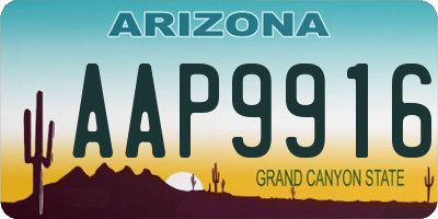 AZ license plate AAP9916