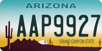 AZ license plate AAP9927