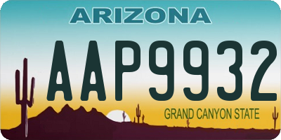 AZ license plate AAP9932