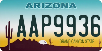 AZ license plate AAP9936