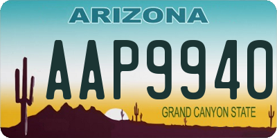 AZ license plate AAP9940