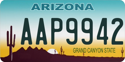 AZ license plate AAP9942