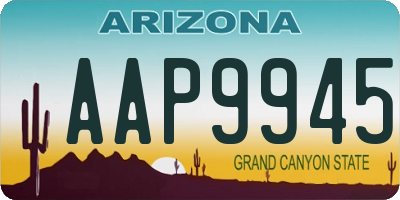 AZ license plate AAP9945