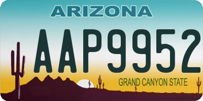 AZ license plate AAP9952