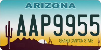 AZ license plate AAP9955