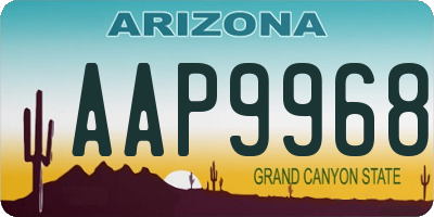 AZ license plate AAP9968
