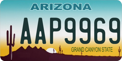 AZ license plate AAP9969