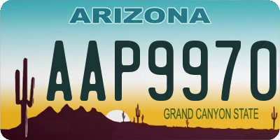 AZ license plate AAP9970