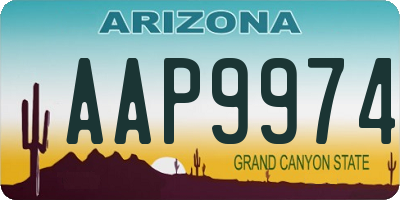 AZ license plate AAP9974