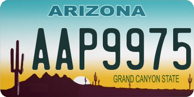 AZ license plate AAP9975