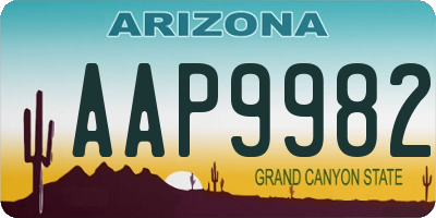 AZ license plate AAP9982