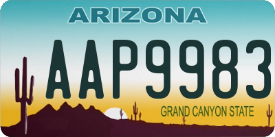 AZ license plate AAP9983