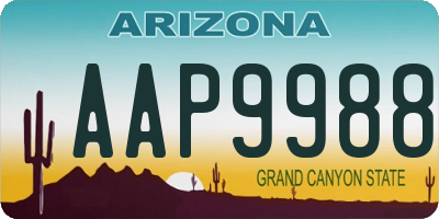 AZ license plate AAP9988