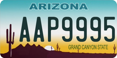 AZ license plate AAP9995