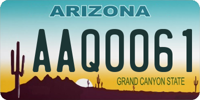 AZ license plate AAQ0061