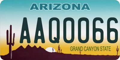 AZ license plate AAQ0066