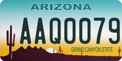 AZ license plate AAQ0079