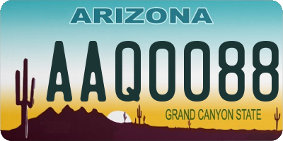 AZ license plate AAQ0088