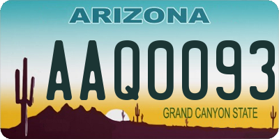 AZ license plate AAQ0093