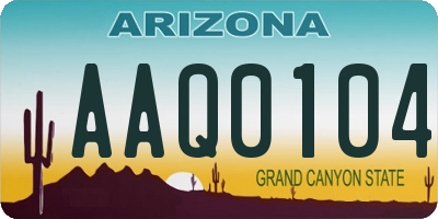 AZ license plate AAQ0104