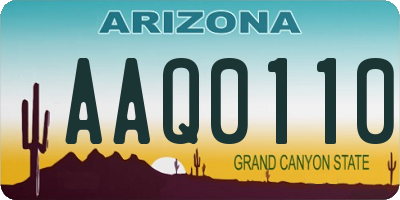 AZ license plate AAQ0110