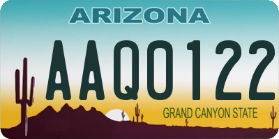 AZ license plate AAQ0122