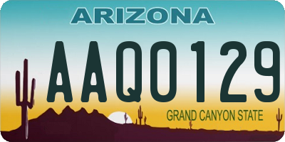 AZ license plate AAQ0129