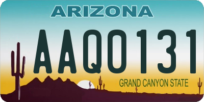 AZ license plate AAQ0131