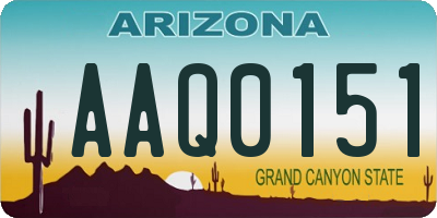 AZ license plate AAQ0151