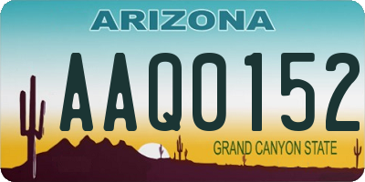AZ license plate AAQ0152