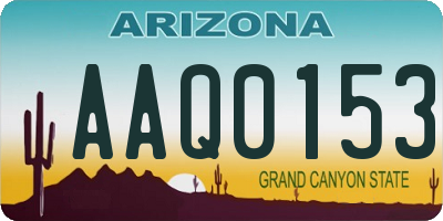 AZ license plate AAQ0153