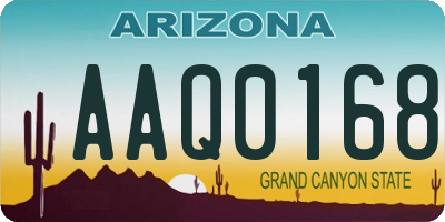 AZ license plate AAQ0168