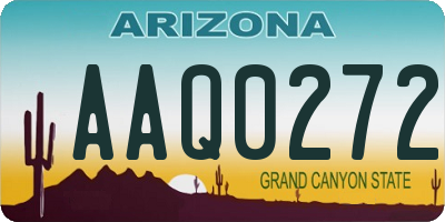 AZ license plate AAQ0272