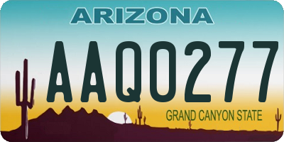 AZ license plate AAQ0277