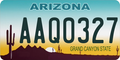 AZ license plate AAQ0327
