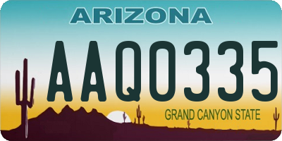 AZ license plate AAQ0335
