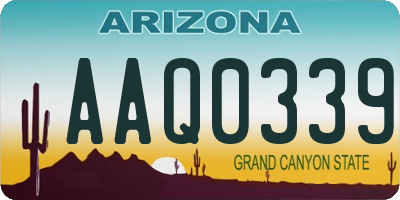 AZ license plate AAQ0339