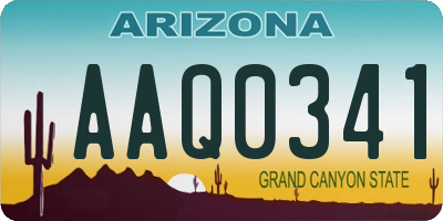 AZ license plate AAQ0341